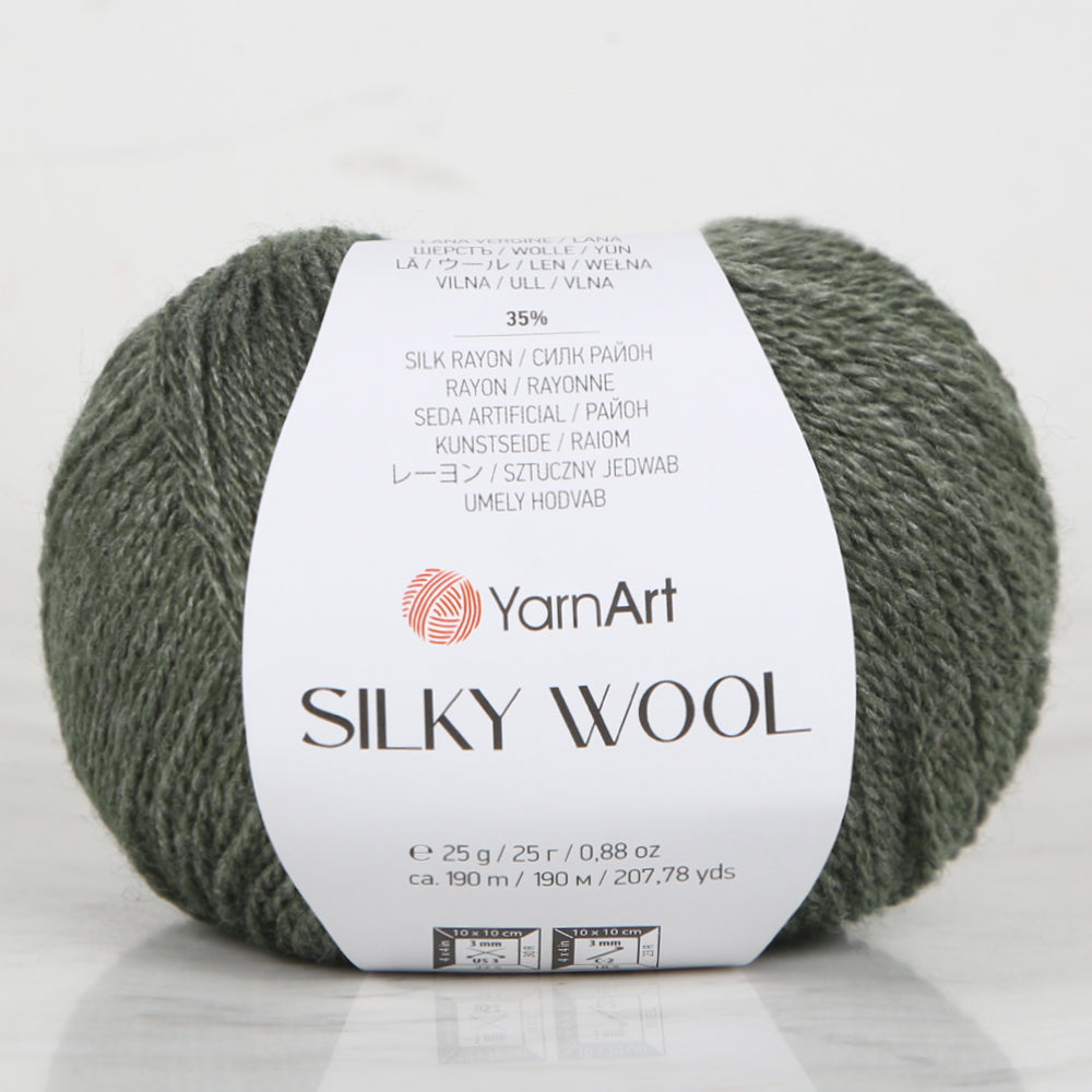 YarnArt SILKY WOOL Yeşil El Örgü İpi - 346